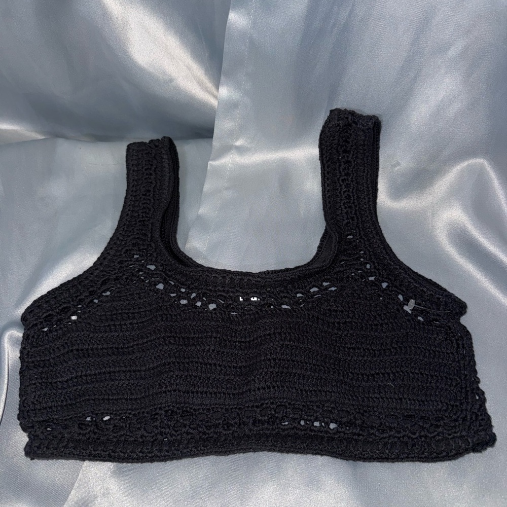Beach Riot Black Crochet Top